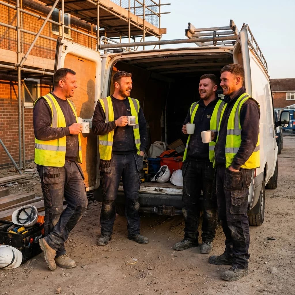 Construction team on site