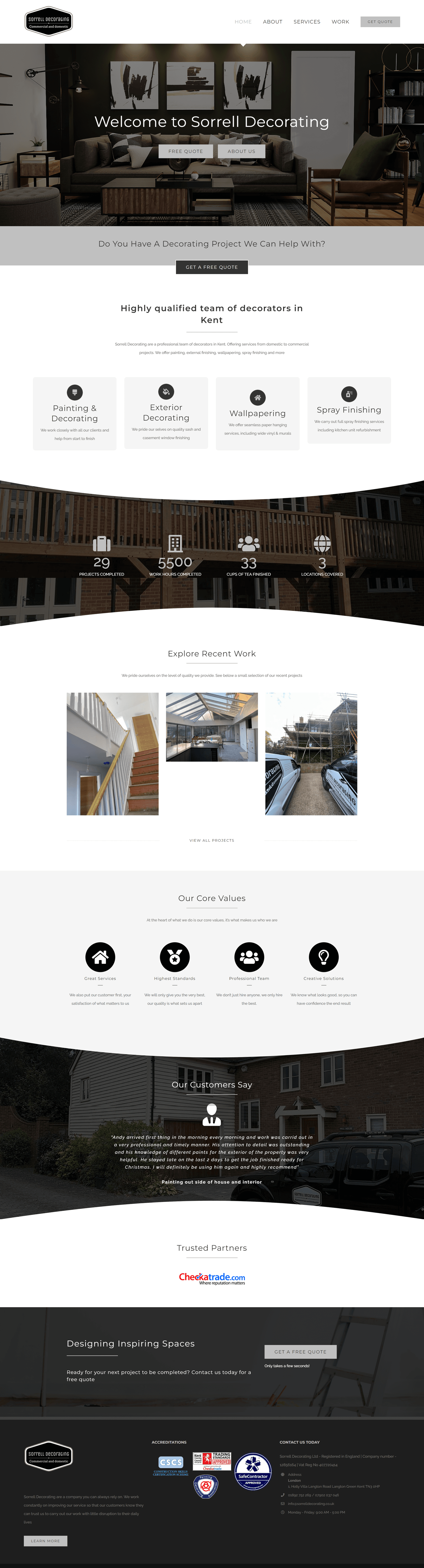 Sorrell Decorating Full Page View